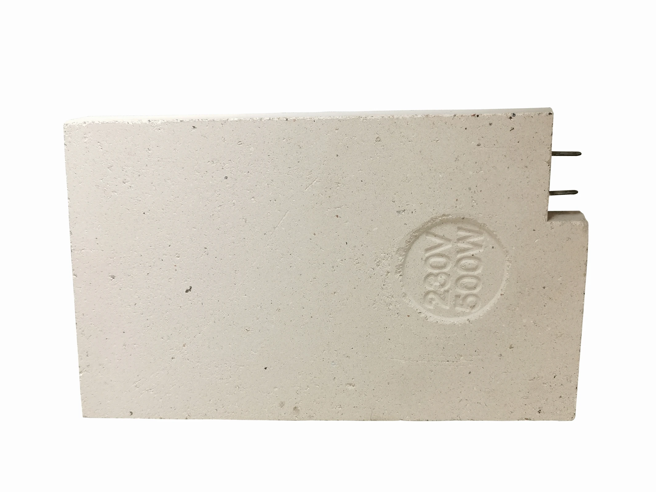 Inertia thermal Magnesia ceramic block 500 W M1525 thickness 20 mm 6.3 mm terminals built in Iron chromium aluminum heating wire