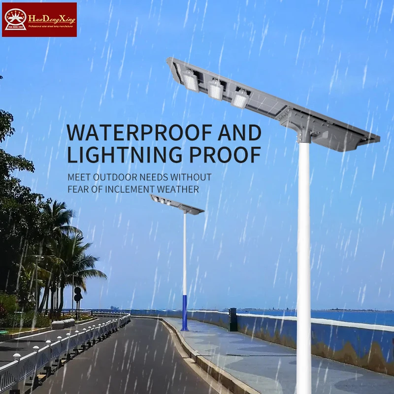 High Quality 100W to 250W DC 3.2V LED Solar Street Light Die-Cast Aluminum High IP65 Waterproof for Outdoor Use in Gardens Roads