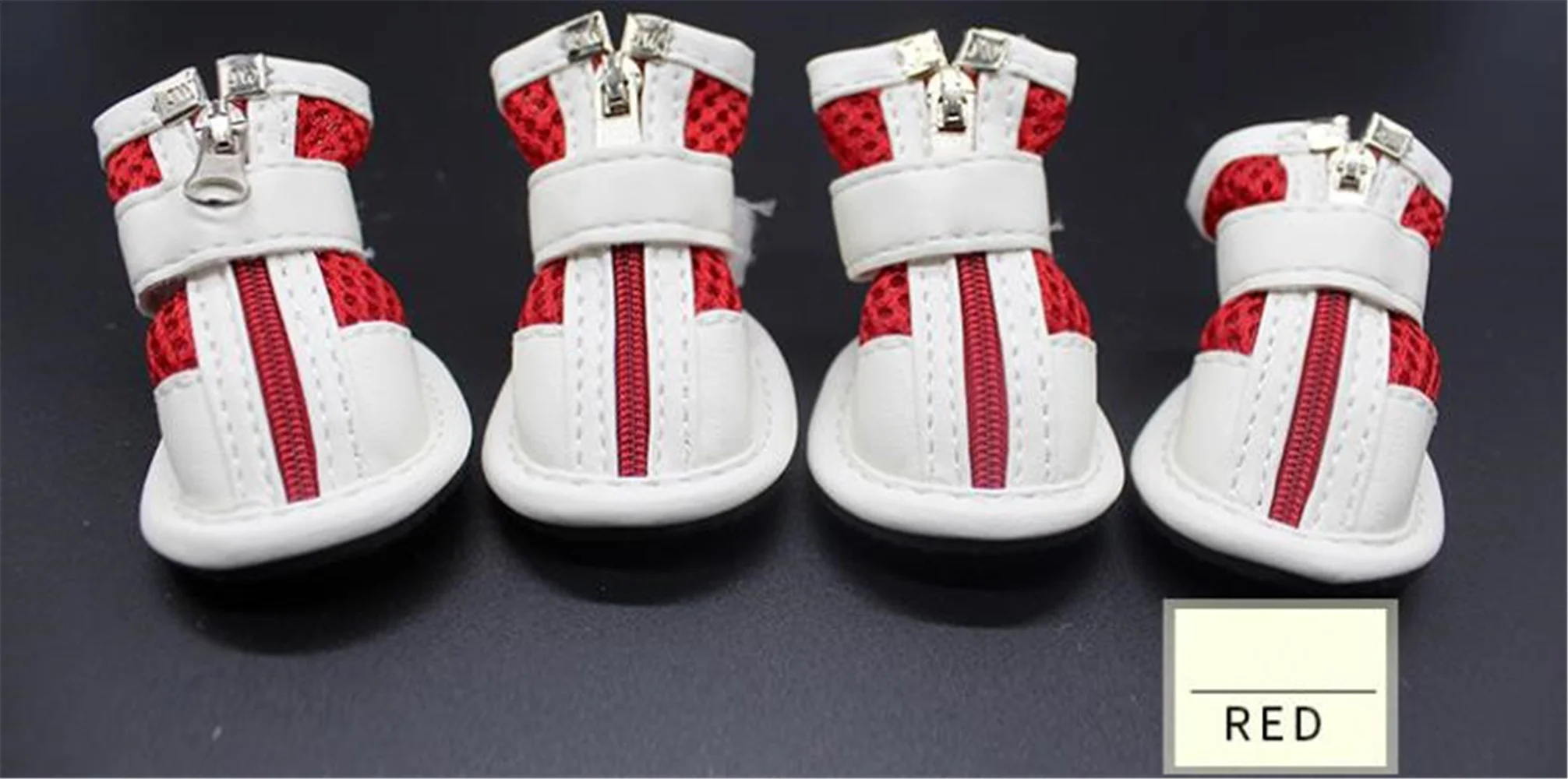 Pet Mesh Shoes Cat and Dog Sneakers with Zipper and Magic Tape Anti-slip Design Breathable Pet Apparel