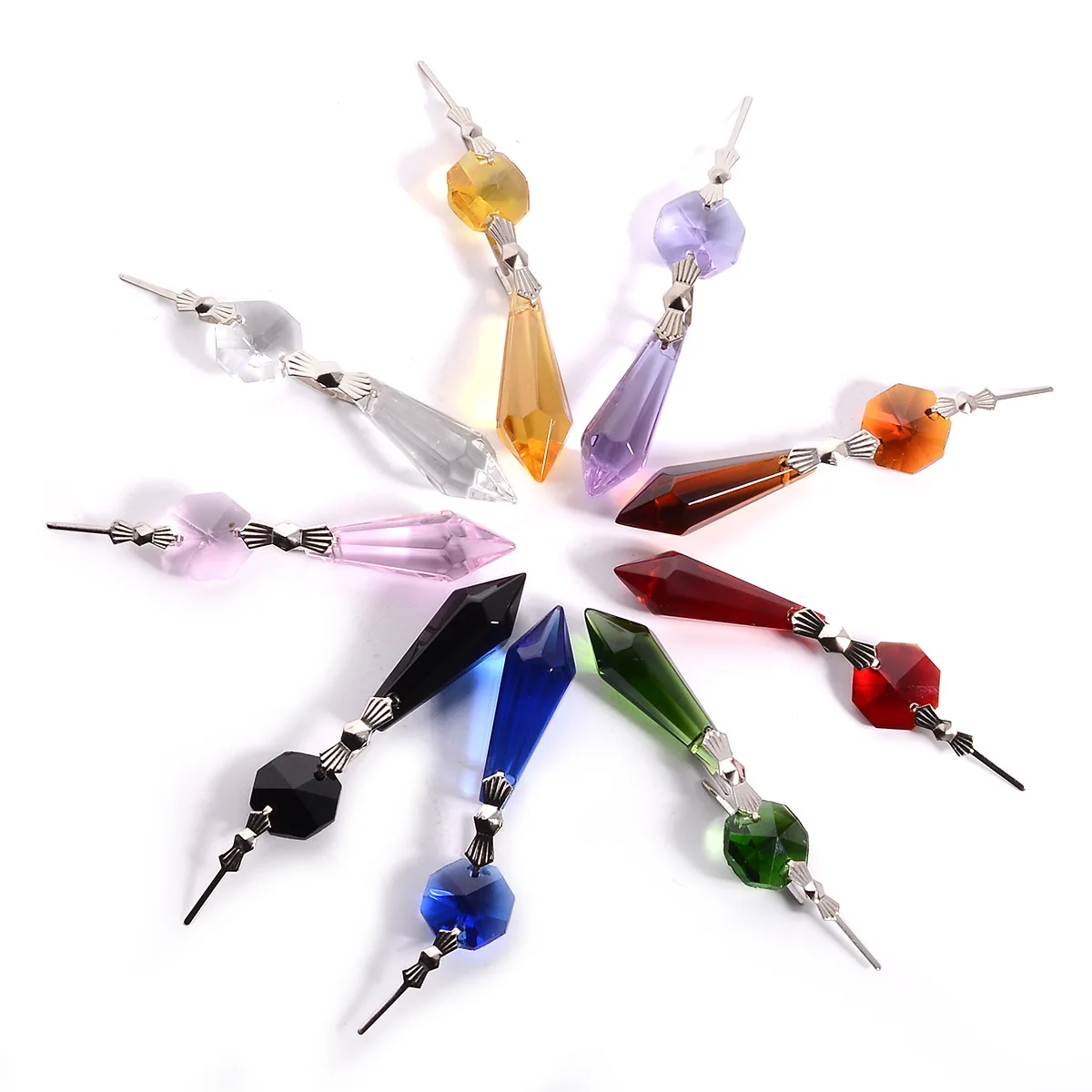 Modern sun catcher chandelier hanger shinning Lower MOQ CH crystal prisms crystal glass ball beads with hole