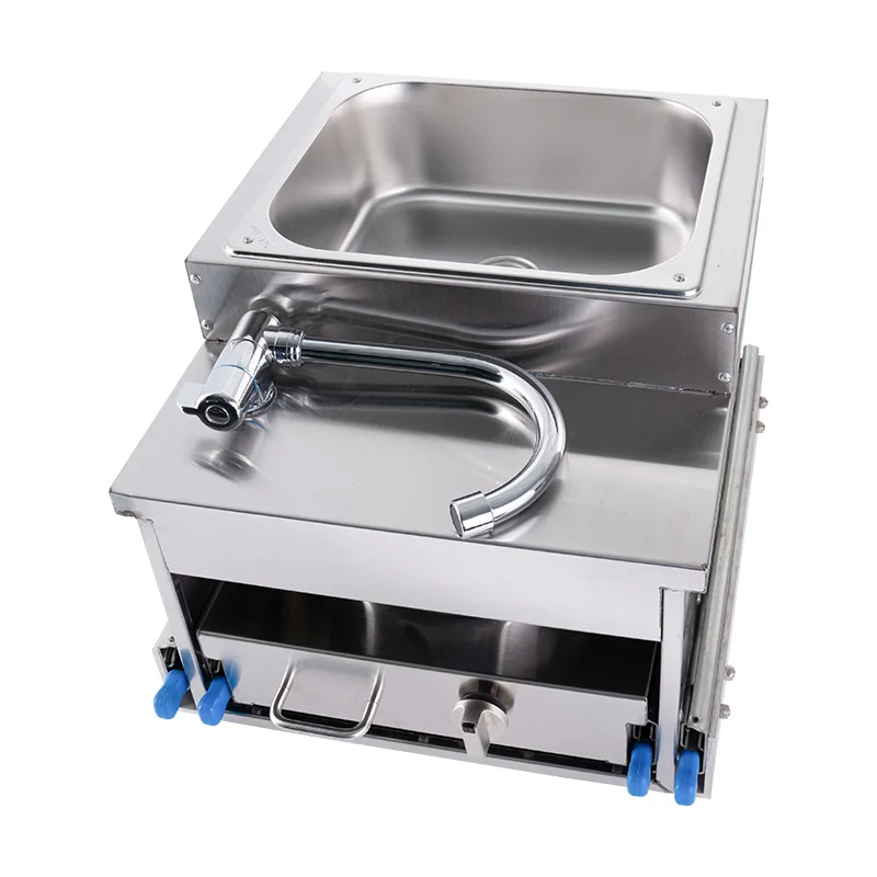 hot sell RV gas stove pull out kitchen cooker trailer caravan cooker with sink