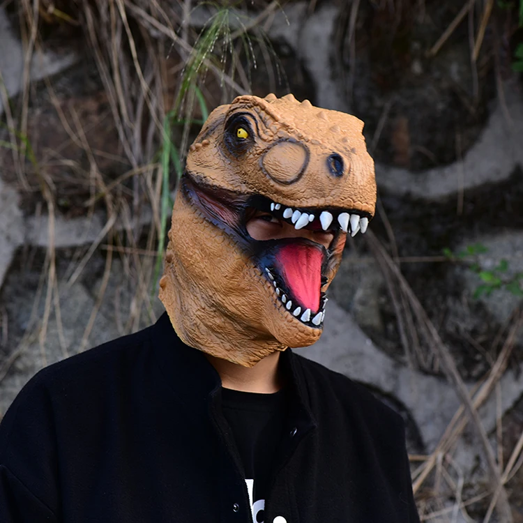 Tyrannosaurus Rex Latex Mask Halloween Party Cosplay Dinosaur Masks Mascaras De Latex Realista Animal Masks Masquerade Masque