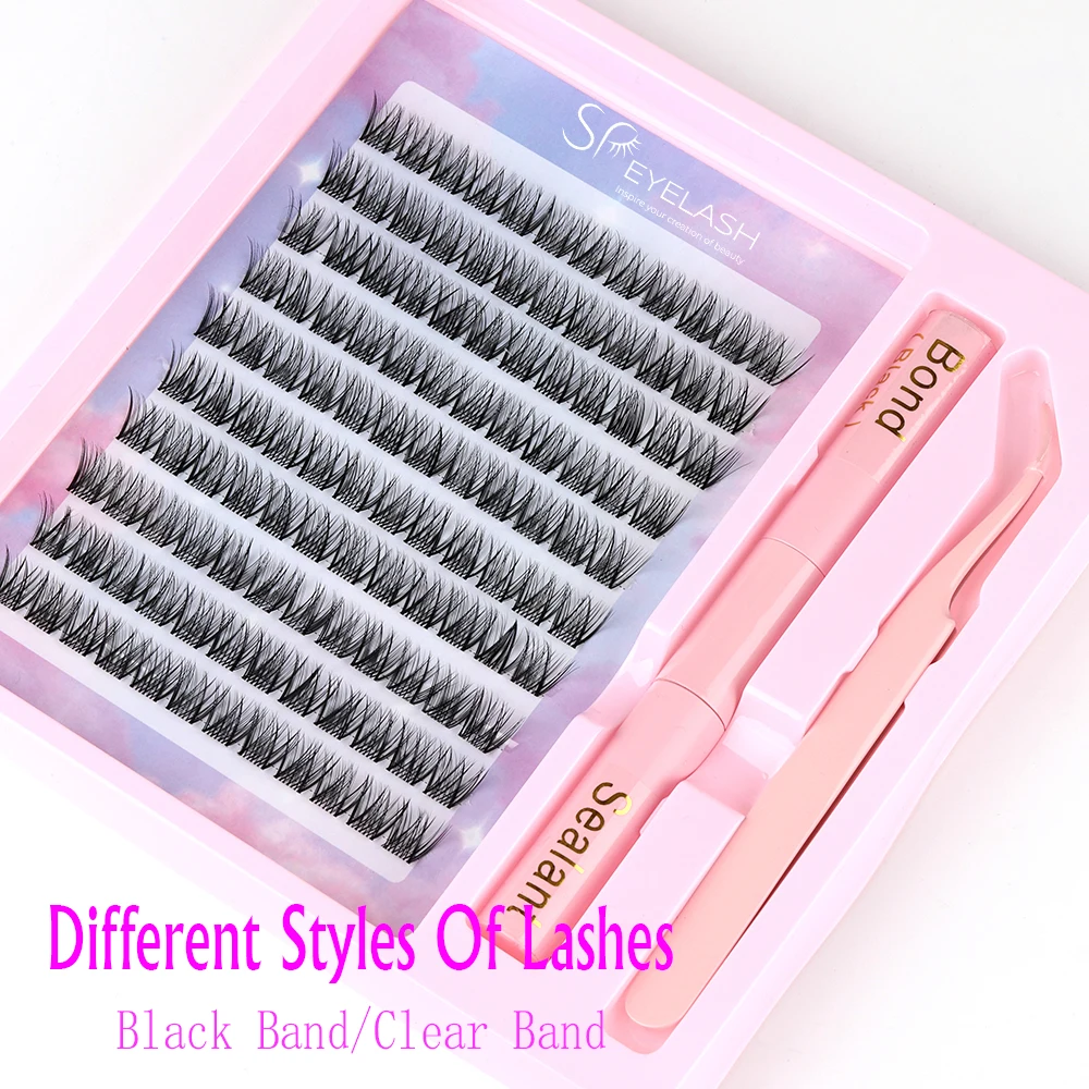 SP EYELASH Pre-cut Segment Faux Mink Cluster Lashes Kit Wholesale Diy Lash Extension Kit Private Label Lash Clusters Supplies
