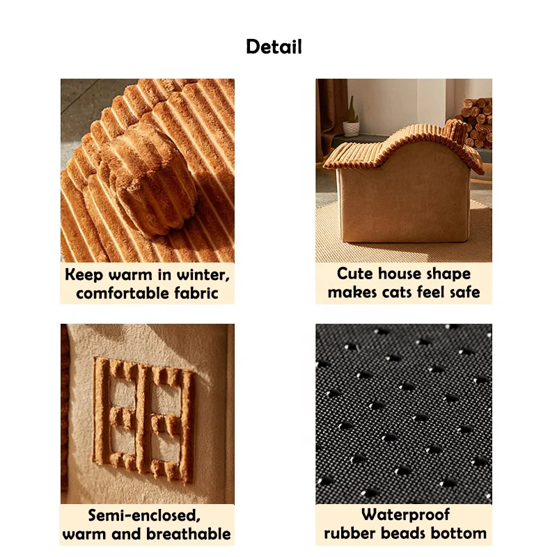 Hot Sale Cat Dog Bed Cave Cozy Removable Cover Winter Warm Indoor Foldable Cat House