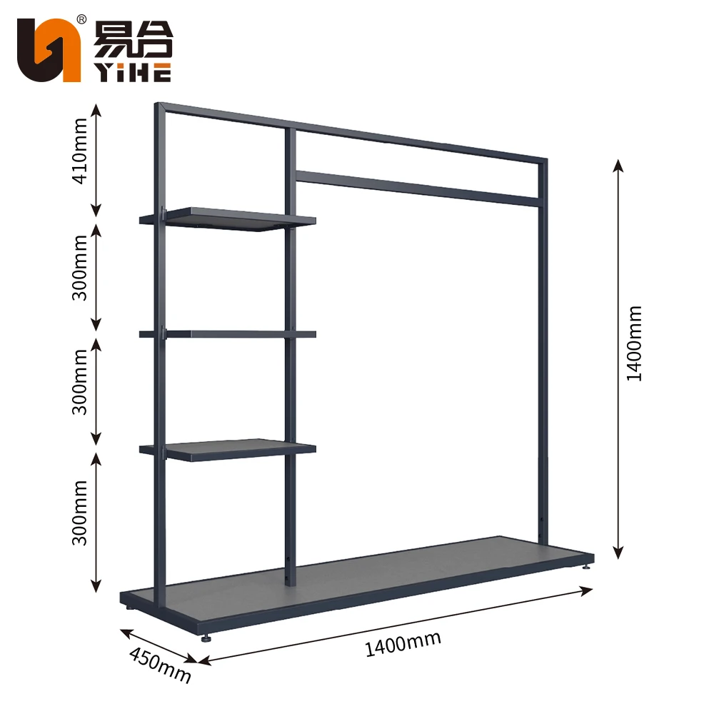 Chinese manufacturer wholesale Best selling products customizable design clothes rack black hanging display rack