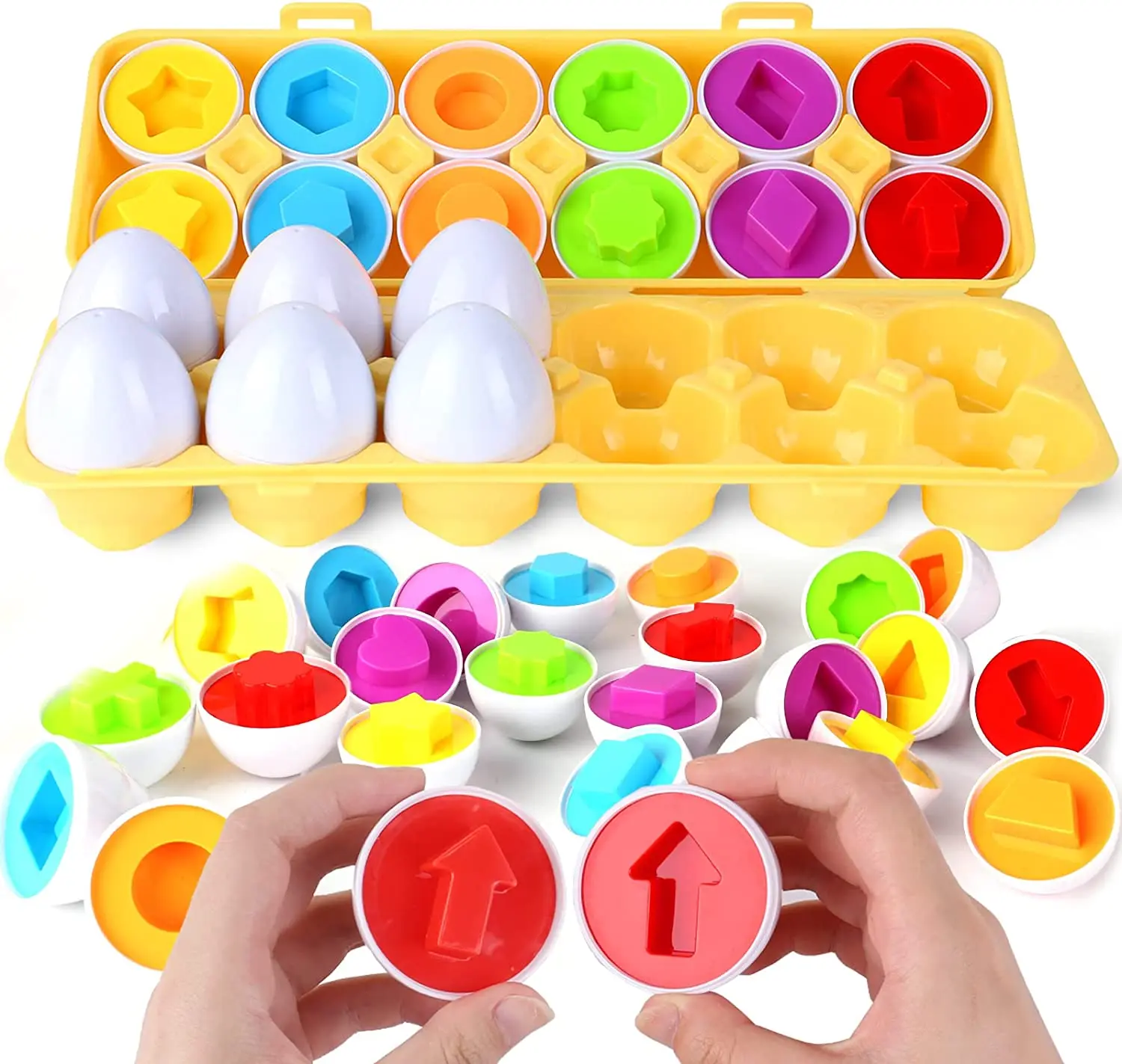 Baby Montessori Geometric Eggs Toddler Sensory Toys Educational Smart Easter Egg Games Sensory Toy Matching Eggs Toy