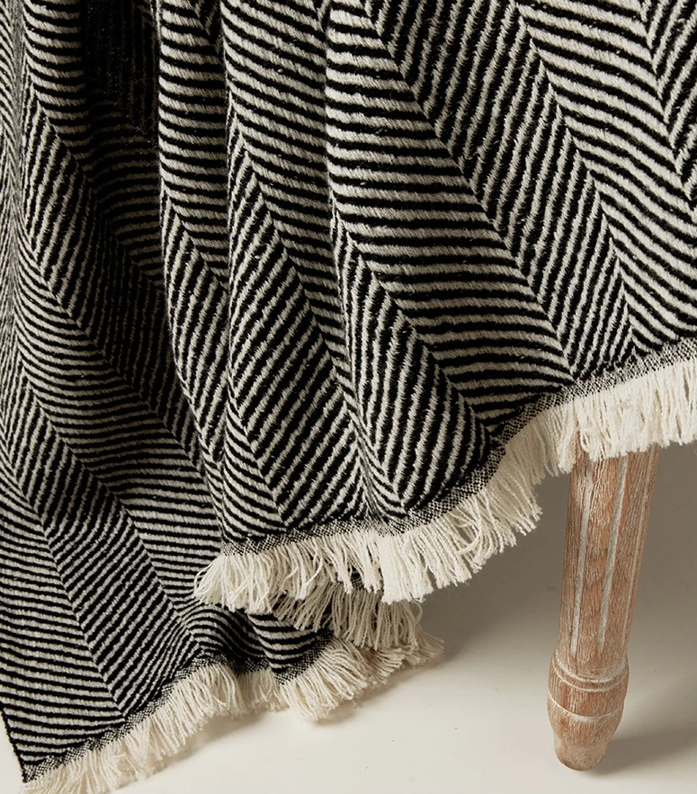 2024 new arrival autumn winter warm pure wool check scarf Knitted striped colorful dots patterns blanket tassel shawl kashmir