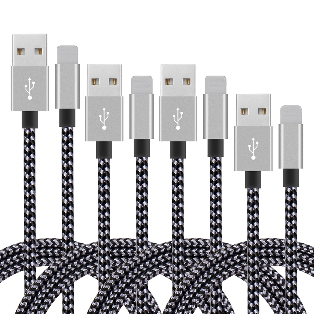 Oem Logo Braided 1m 2m 3m 3ft 6ft 10ft Charger Fast Charging Usb Data Cable For Iphone Cable