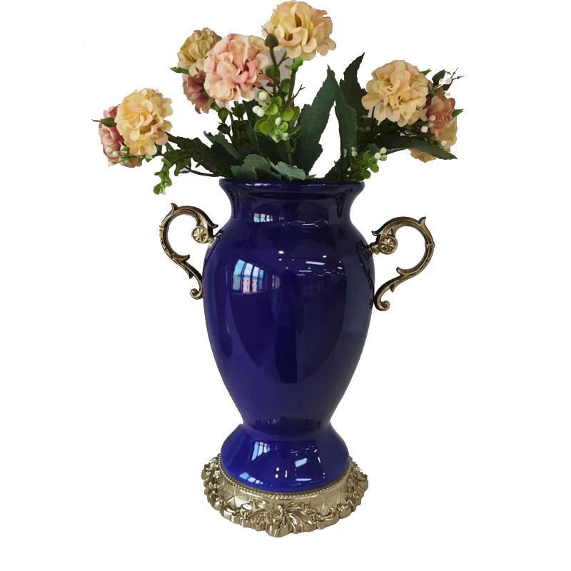 European Binaural Ceramic Table Vase Home Decoration Flower Vase Decorative Ceramic Vase for Home Use