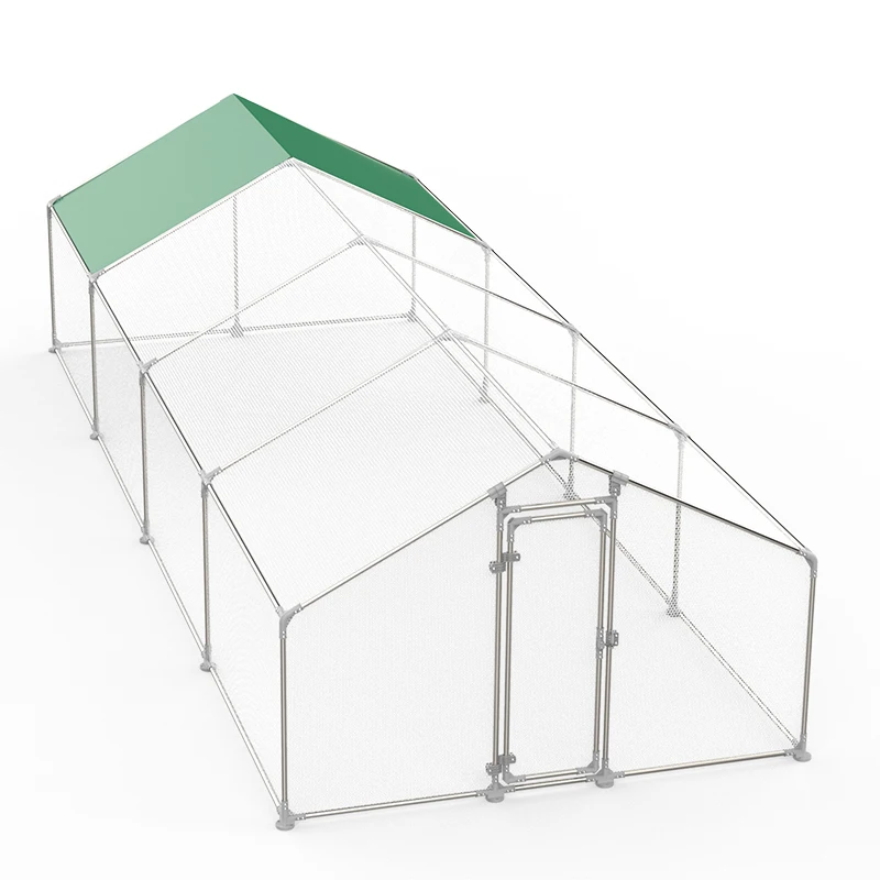 Large Size 8m Live animal house chicken coop outdoor rain proof made of stainless steel and plastic PP