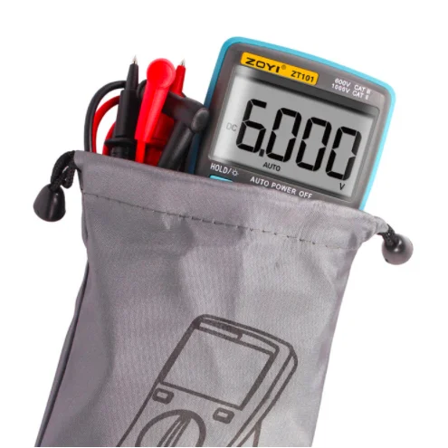 ZT101 Mini Digital Multimeter 6000 counts Backlight AC/DC Ammeter Voltmeter Ohm Portable Meter