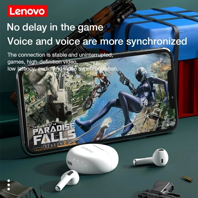 Оригинальная портативная bt TWS игровая беспроводная гарнитура Lenovo HT38 с сенсорным управлением спортивные водонепроницаемые стерео наушники-вкладыши 9D