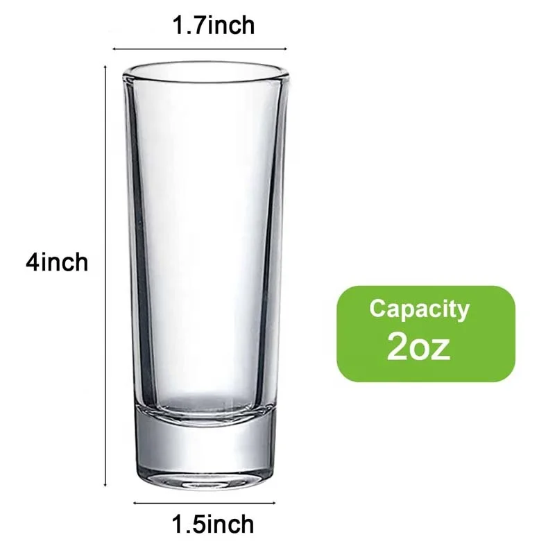 Whisky Glass Shot Glass Premium Clear Glass Cup,2oz Shot Glasses with Heavy Base,Mini Shot Glasses for Tequila Vodka Liquor