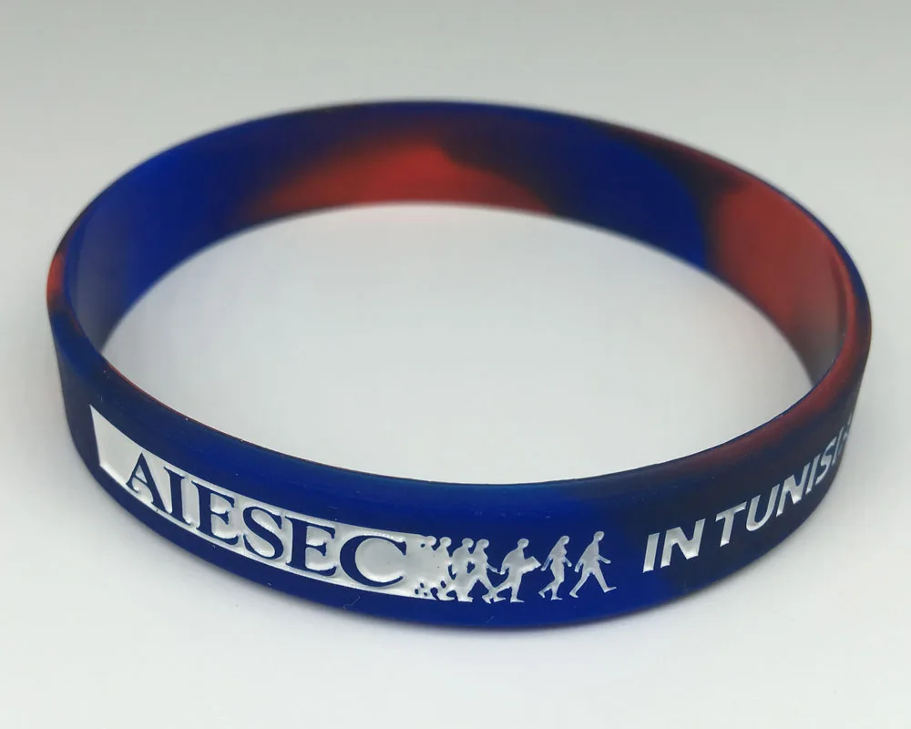 Custom Colorful Silicone Wristband Fashion Cool Rubber Bracelets with Debossed Logo for Promotions