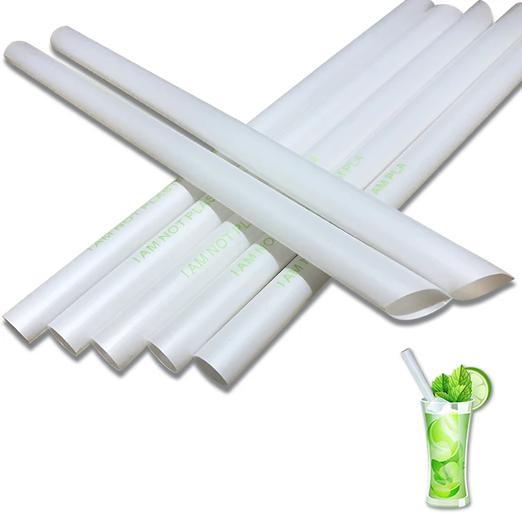 Disposable PLA Boba Straw For Coffee Shop Eco Friendly Natural 100% Biodegradable Reusable PLA Drinking Straw