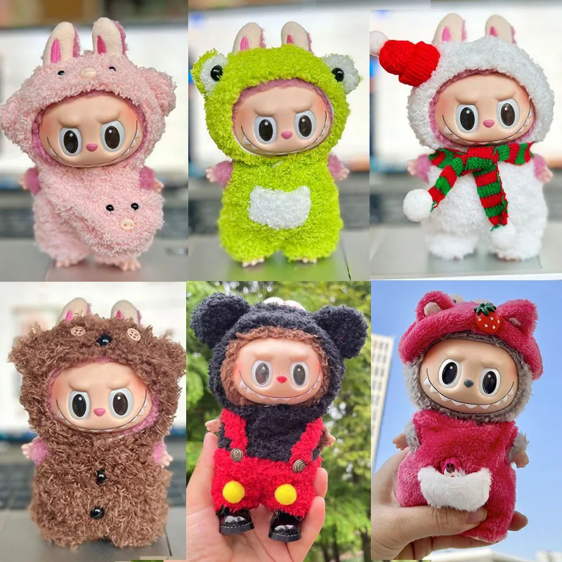 2273 17cm Pendant Cute Dress Outfit Clothes Only Labubu For Blind Box Time To Chill Cute Doll