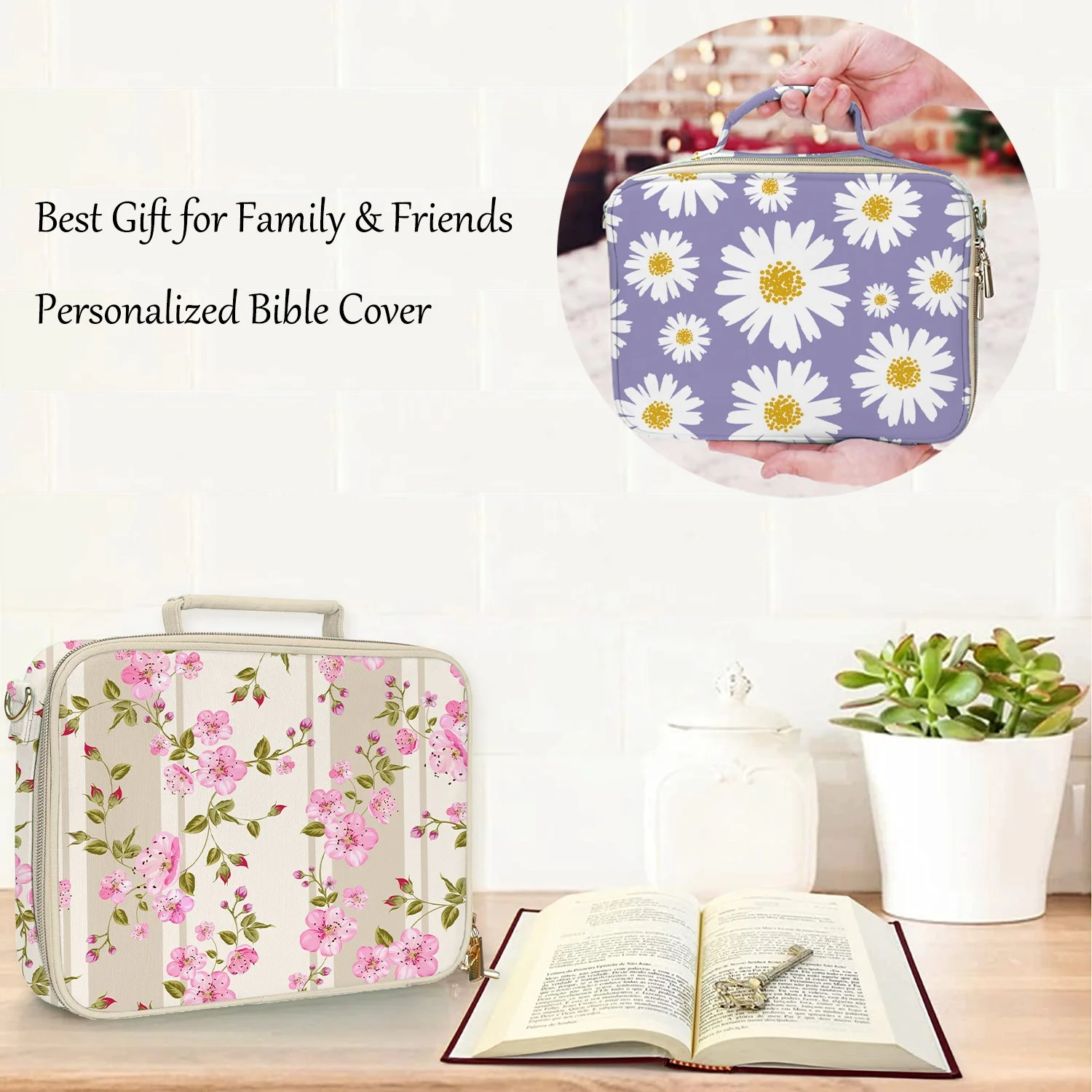Factory Custom Bible Cover Bag with Shoulder Strap Church Bible Case for Women Men