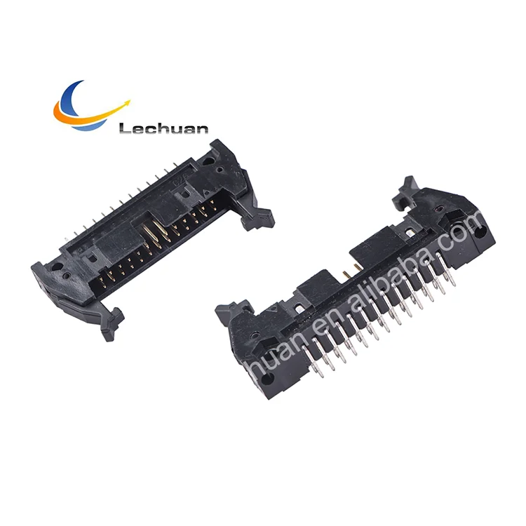 PCB Connector Pitch 1.27 2.0 2.54mm Flat Ribbon IDC Cable 2 To 80 Pin Shrouded Ejector Header