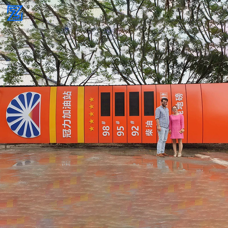 petrol station entrance pylon sign, price signage pylon sign for gas station