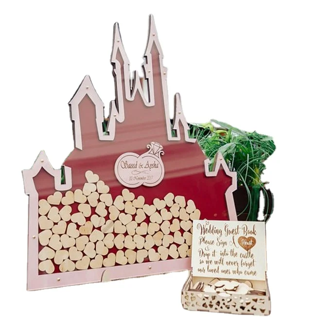 Свадебный подарок дерево красная Гостевая книга для пары