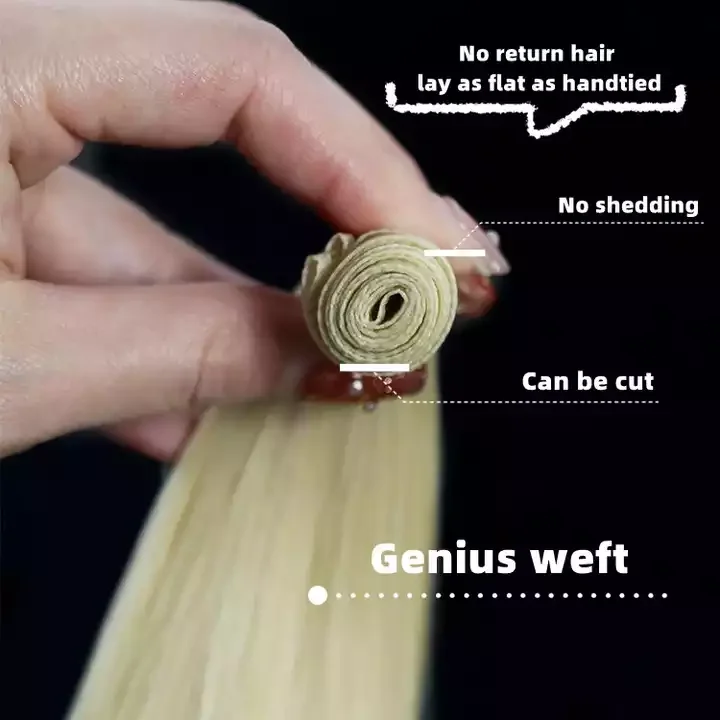 YADING #OM8-613 Genius Weft 2022 New Wholesale Virgin Human Vendors Straight Double Weft Genius Weft Hair Extensions
