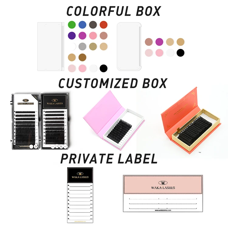 Professional las extension supplies individual eyelash extensions private label matte black volume las extension trays