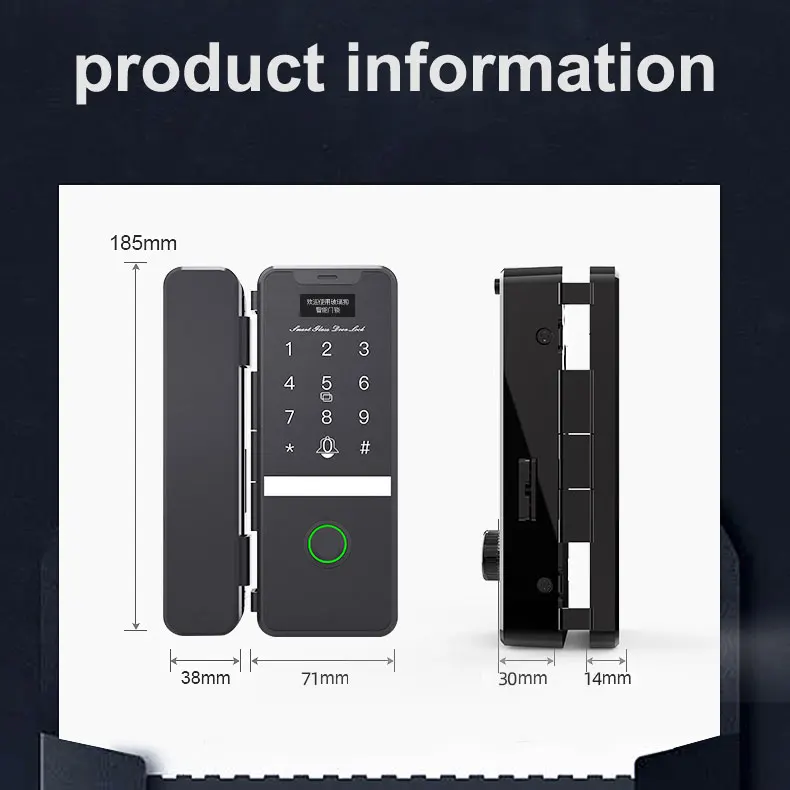 Smart Lock Door Home Doorlock Biometric Electronic Wireless Deadbolt Waterproof smart glass door lock