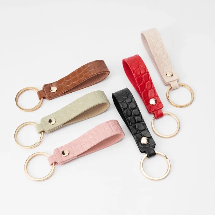 New Crocodile Pattern Leather Keychain Car keychain Gift pendant for men and women
