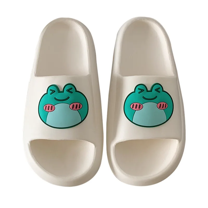 slip-on jelly shoes ladies flat beach sandals slid celebrity seaside beach slippers frog animal print slippers for wome