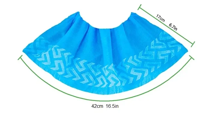 Top Sell Non woven Shoe Cover Rubber Band Nonslip On Sole Dustproof Waterproof Thickening Wear Resistance Disposable Shoe Cover