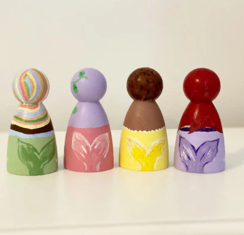 Original style unpainted drawing peg dolls decorative peg dolls Christmas festivals wooden peg dolls