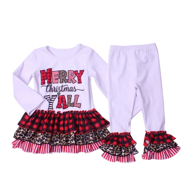 Christmas boutique Christmas letter printing new autumn suit 0-12 years old children girls new clothes