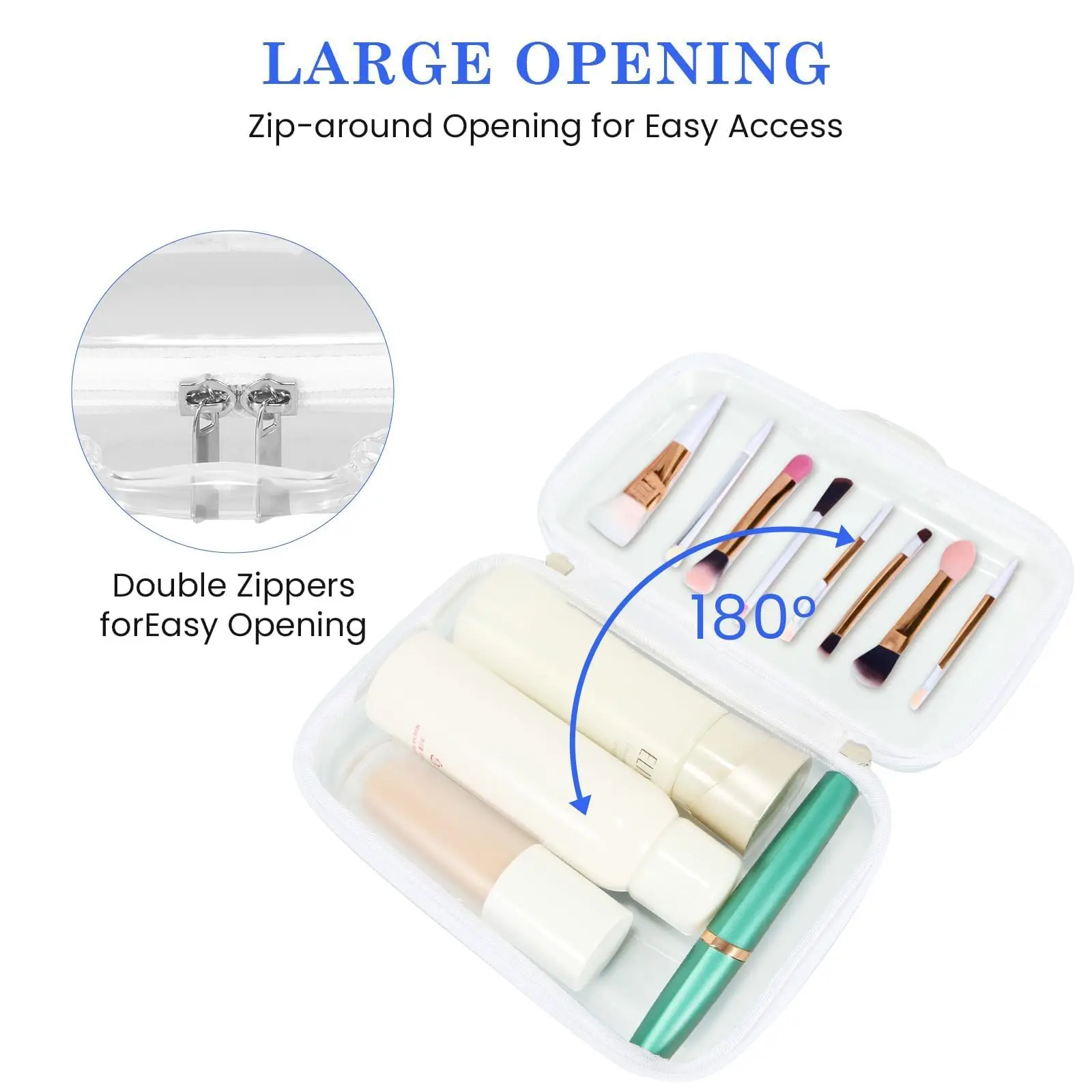 Clear Hard Zipper Pouch Bliss Zippered Storage Bins For Building Blocks Puzzles Cosmetics Small Items Stationery Accessories