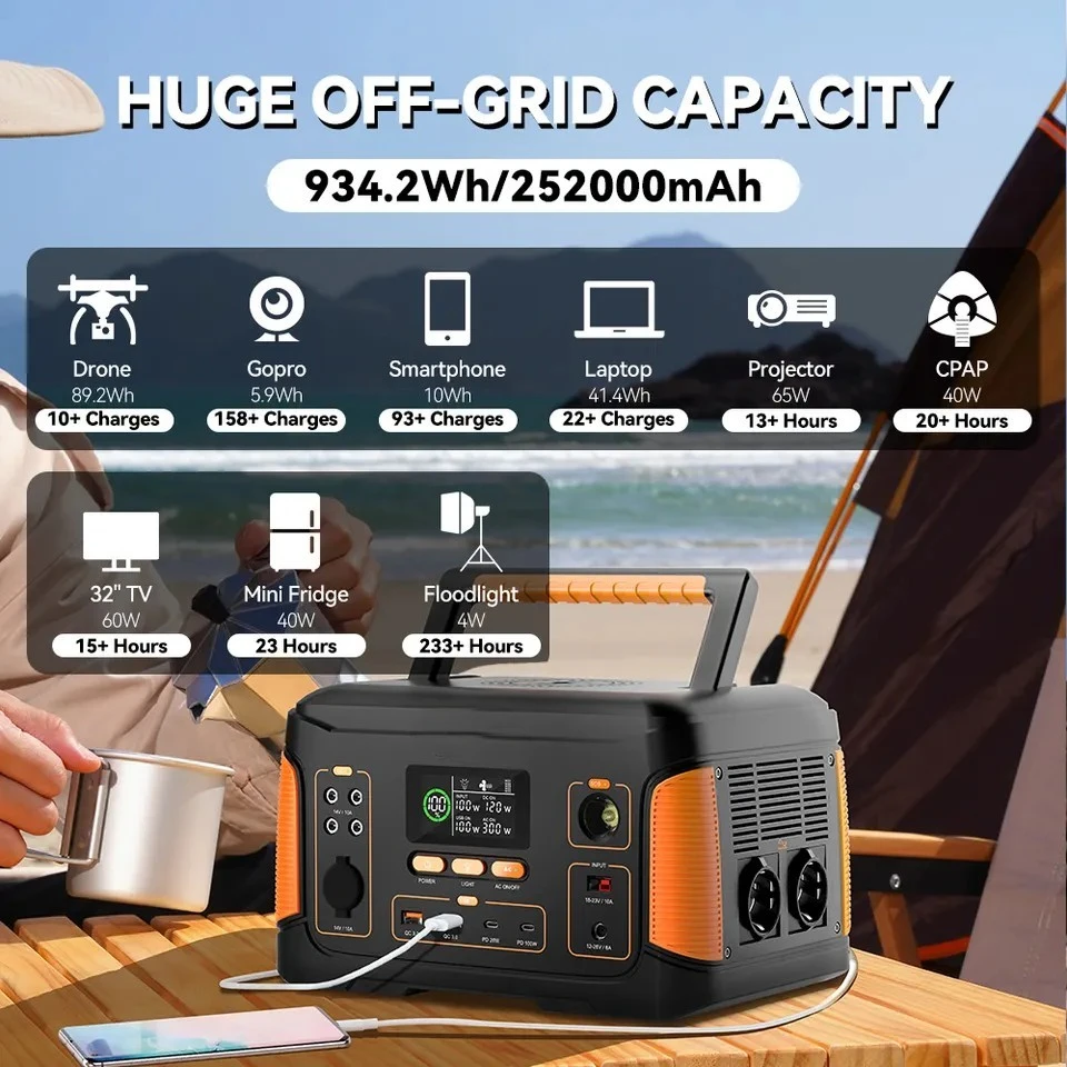Small Cheap Deep Cycle Multi-function Charger Dongguan Guangzhou AC Power storage 1000w Portable Power Station for Home