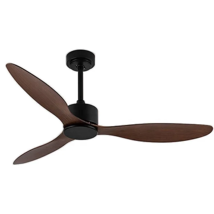 Wholesale Full Copper Motor Solid Wooden Grain 3 Blade Remote Control 42 52 Inches Modern Ceiling Fan