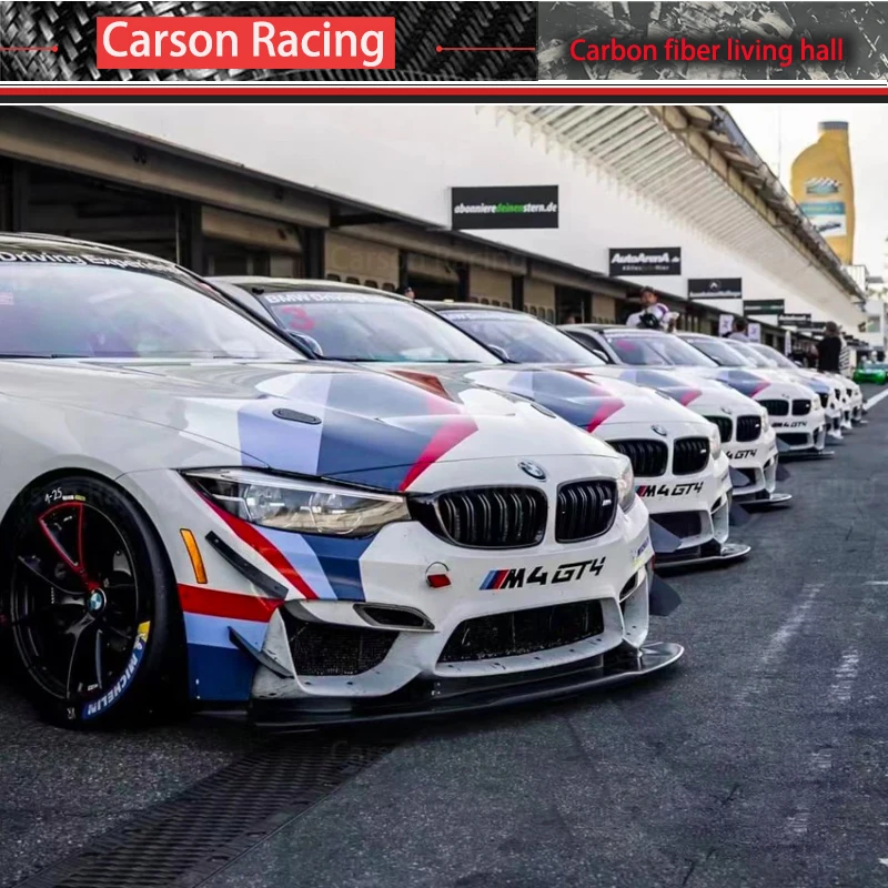 GT4 Стиль углеродного волокна bmw m3 F80 M4 F82 Комплект кузова ветронож для BMW 3 серии M передний бампер нож спойлер M3 2002-2019