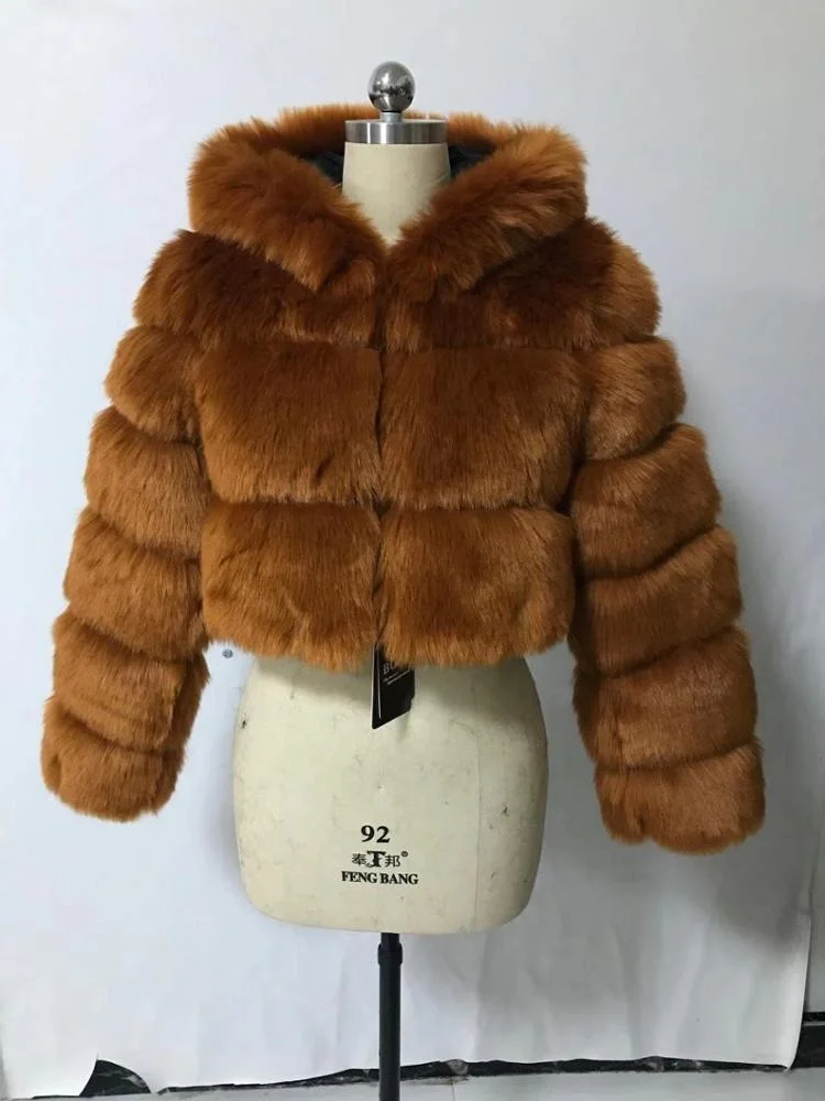 Высококачественное Короткое женское пальто из искусственной лисы куртка искусственного меха с