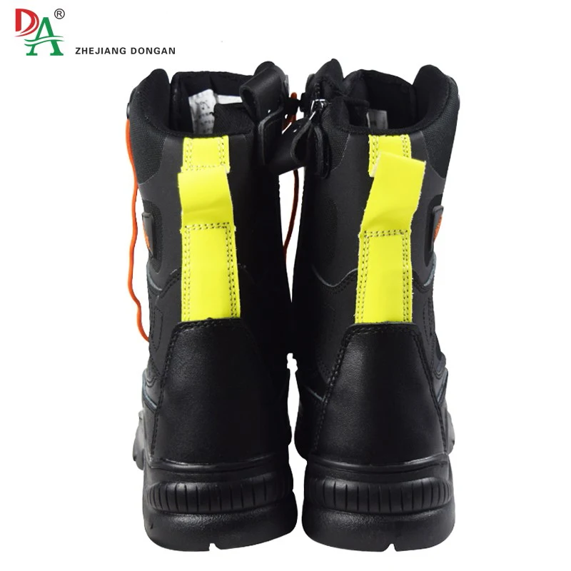 DA OEM China factory Fire Resistant Fire rescue Anti Puncture firefighter leather boots