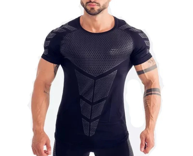 MS quick dry breathable mesh mens muscle fit workout tshirt for gym