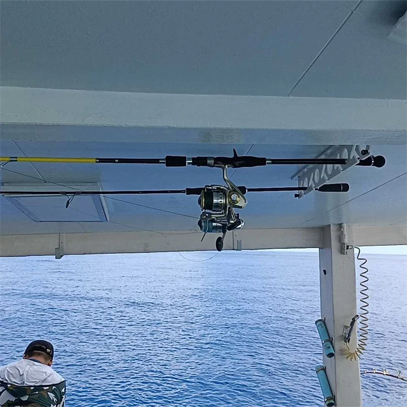 Yousya New Design ABS Fishing Rod Storage Holder Mounted Pole Rack  10 Rods Organizer Rod rest Keeper Garage Wall Ceiling