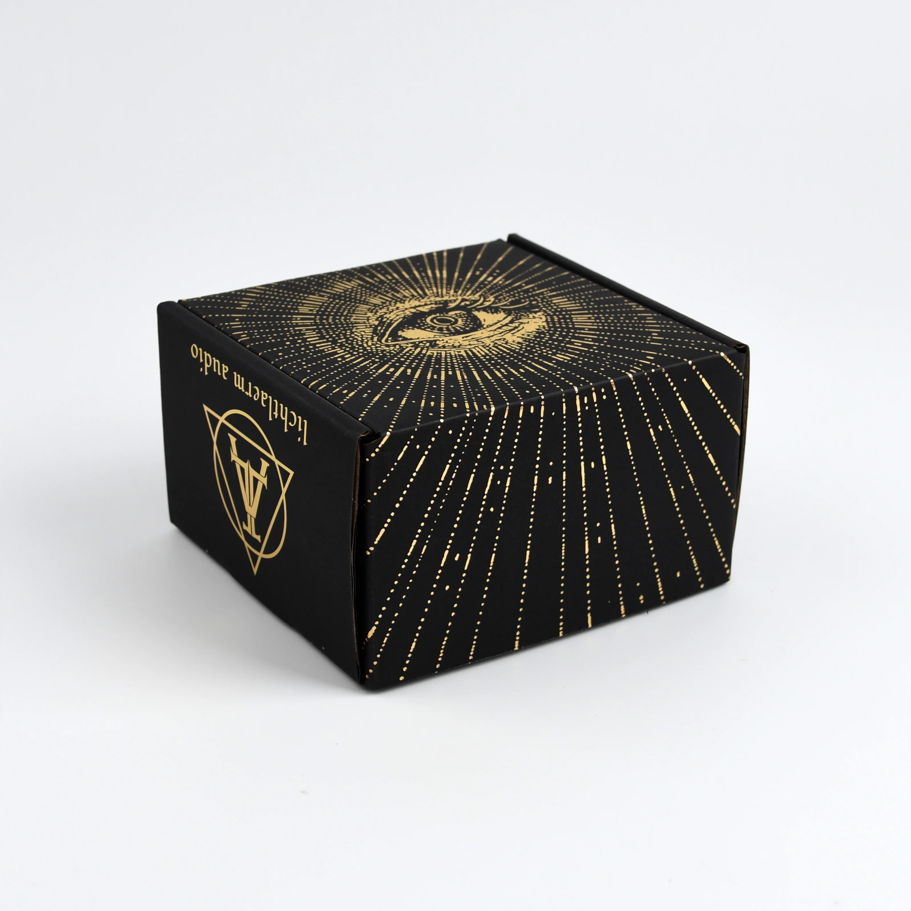 Custom biodegradable recyclable black paper packaging corrugated mailer box for apparel