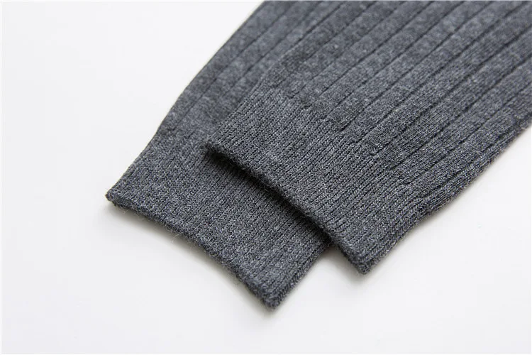 10 Colors Classic Dress Double Needles Solid Color Mens Business Crew Cotton Socks