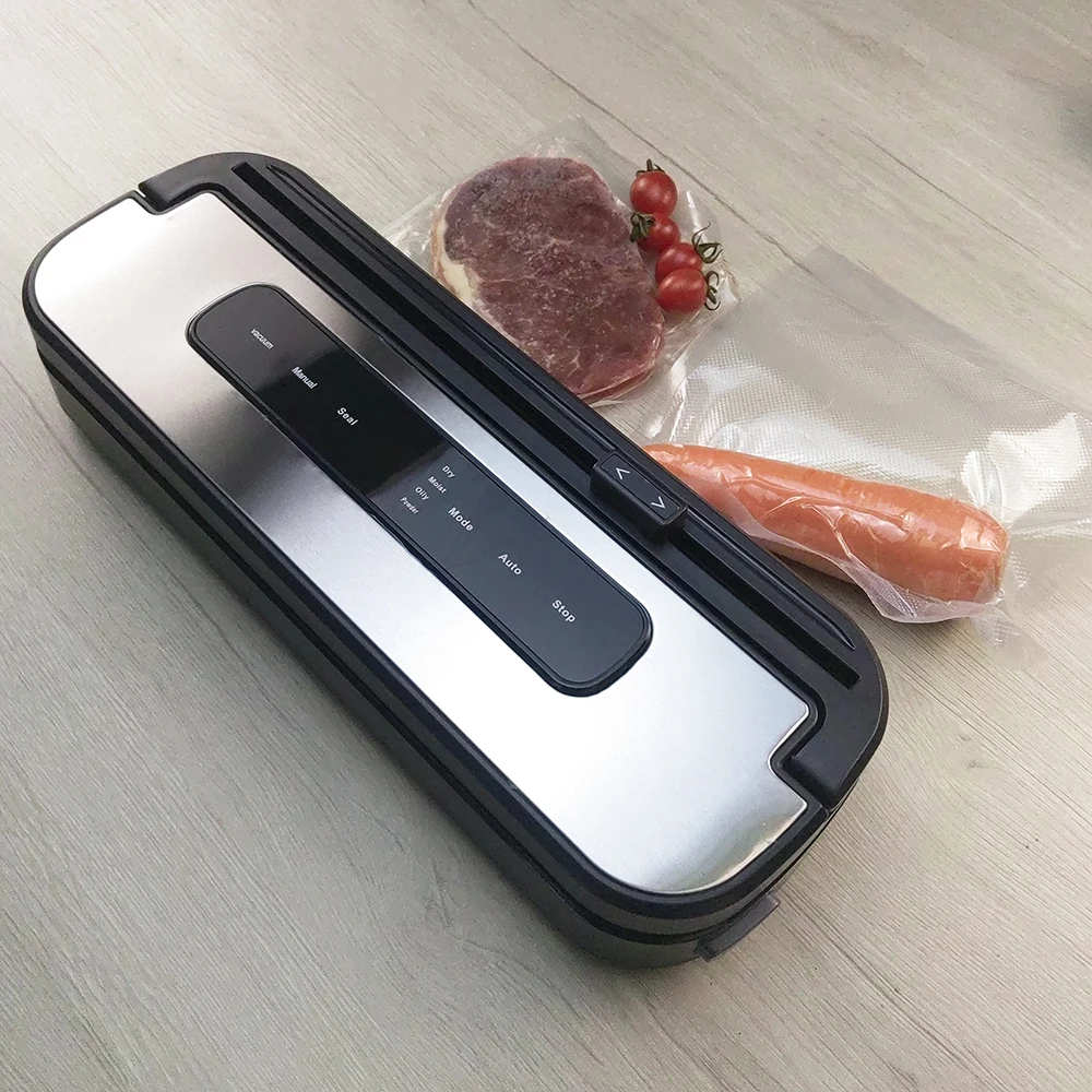 Single-Touch Portable Stainless Steel 65Kpa Vacuum Food Sealer Built-in Cutter Sealer Machine