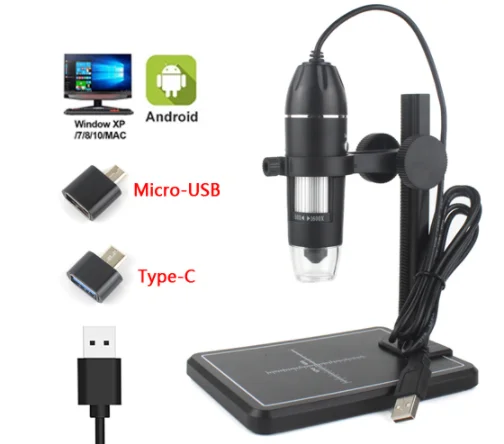 Professional USB Digital Microscope 1000X  8 LEDs 2MP Electronic Microscope Endoscope Zoom Camera Magnify WITH  Lift Stand