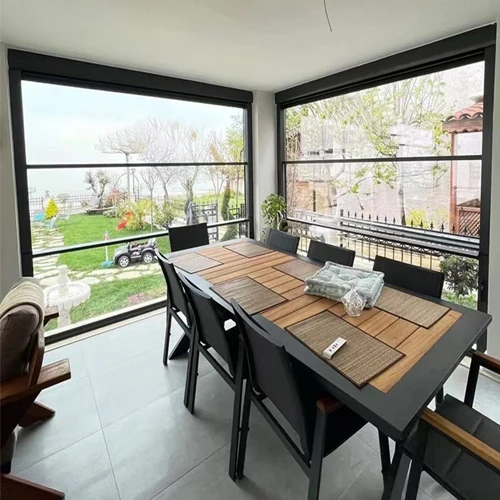 2022 Latest windows sliding lift minimalist Vertical three section sliding window Sectional sliding window