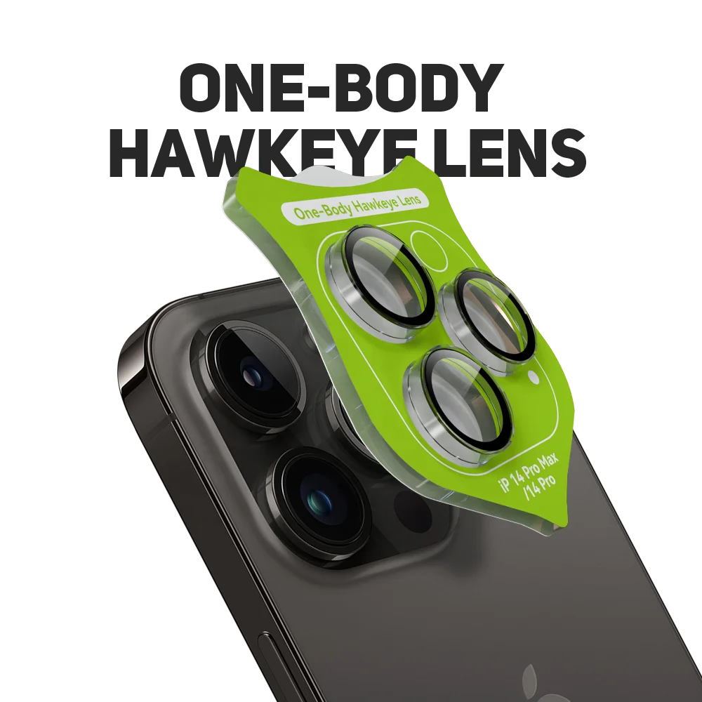 New One-Body Hawkeye Lens Film Eagle Eye Camera Lens Tempered Glass Protector for iPhone 14 Pro