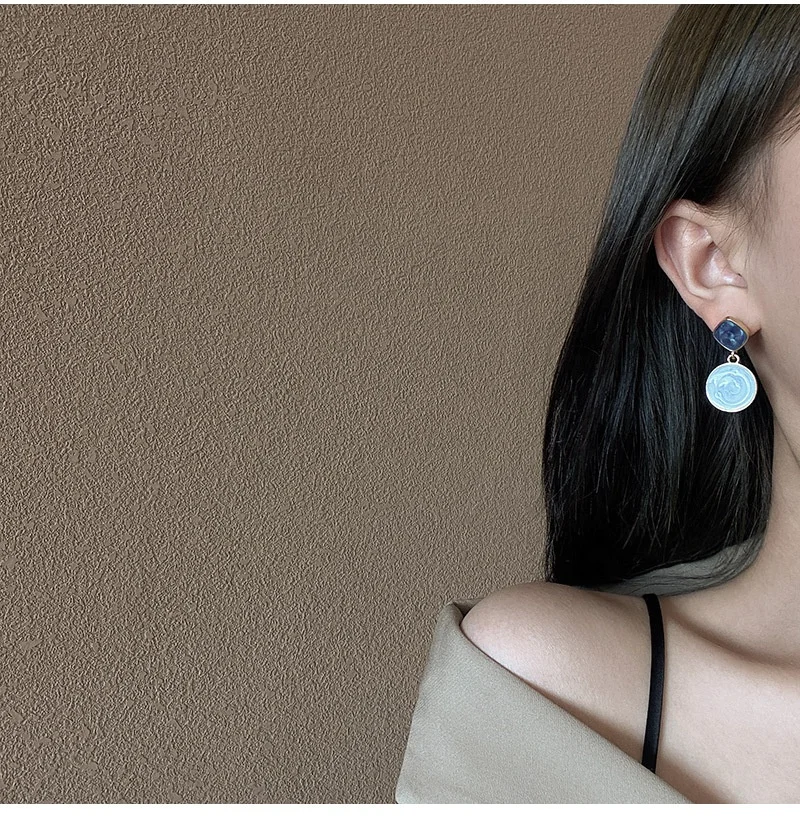 
ADELANTE 2020 Korean Style Dangle Custom Copper Plating Real Gold Earrings 