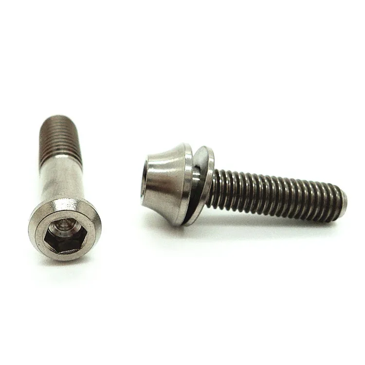 Matte Black Titanium Screw Dynamic Hip Outer Hexagon Bolt M4 Flat Head 8mm Flange Hex Titanium Screw