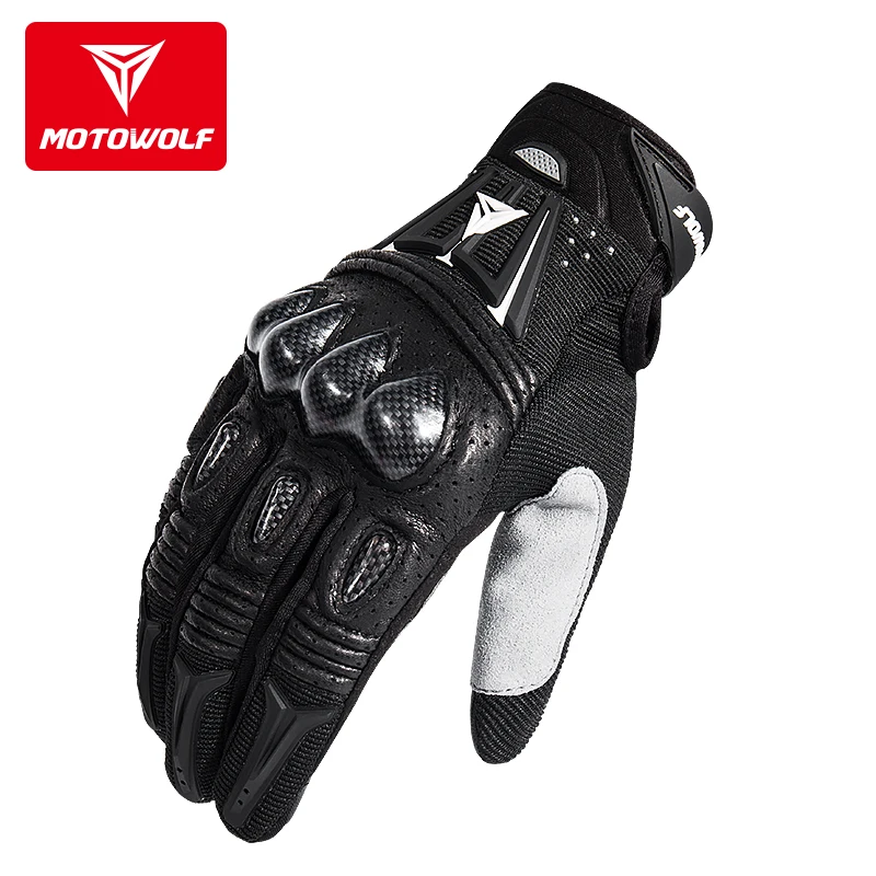 Motorcycle Safety Gloves Anti - Collision Touch Screen Guantes Bicicleta Motor Riding Gloves Carbon Fiber