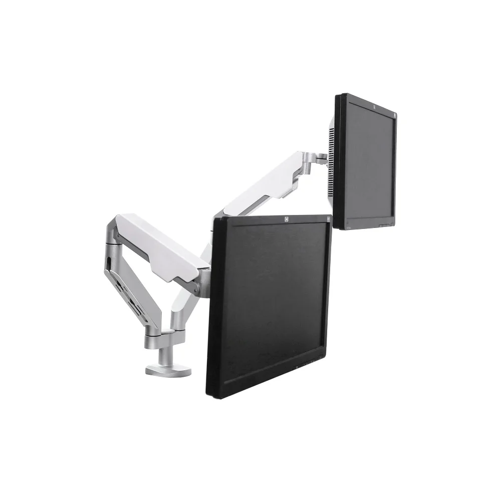 Heavy-duty Design Max For 13kg Double Flexible Arm Desk Clamp Adjustable Computer Lcd Dual Monitor Arm Mount Stand